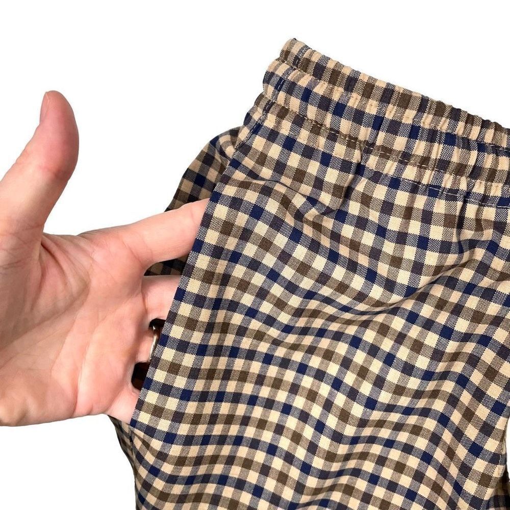 NEW J. Crew Tie-waist straight-leg pants‎ in honey plaid Italian wool Size 00 - Picture 7 of 12
